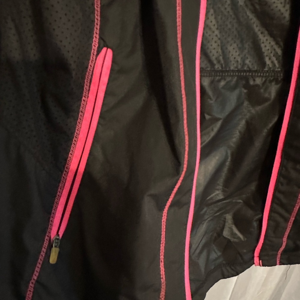 Avalanche Black Women's Hooded Rain Jacket with Pink Trim - Picture 8 of 13